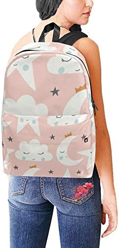 Baby Moon Start Night Cloud Sky Classic Cute Waterproof Laptop Daypack Bags School College Campus Backpacks Rucksacks Bookbag for Kids Women and Men Travel with Zipper and Inner Pocket
