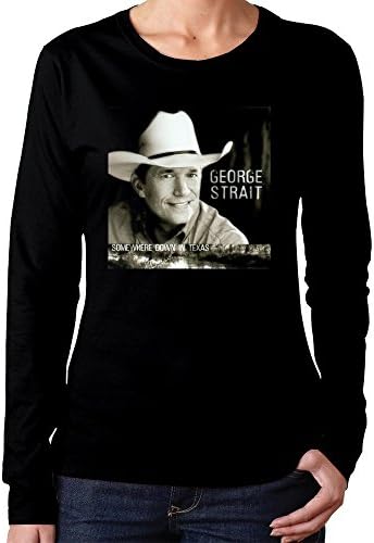 HEDONE Women's George Strait Somewhere Down In Texas T-Shirts Black XXL