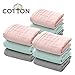MUKIN Baby Bath Washcloths Cotton Face Towels for Newborn, Ultra Soft Wash Cloths for Babies (Multicolored, 12x12 Inch (Pack of 9))