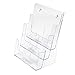 Source One 6 Pocket Deluxe 3 Tier Clear Acrylic Brochure Holder Organizer Counter Top or Wall Mount (1 Pack)