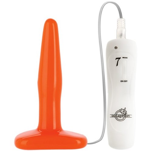 Doc Johnson Glo-Slim Vibrating Anal Plug, Orange image