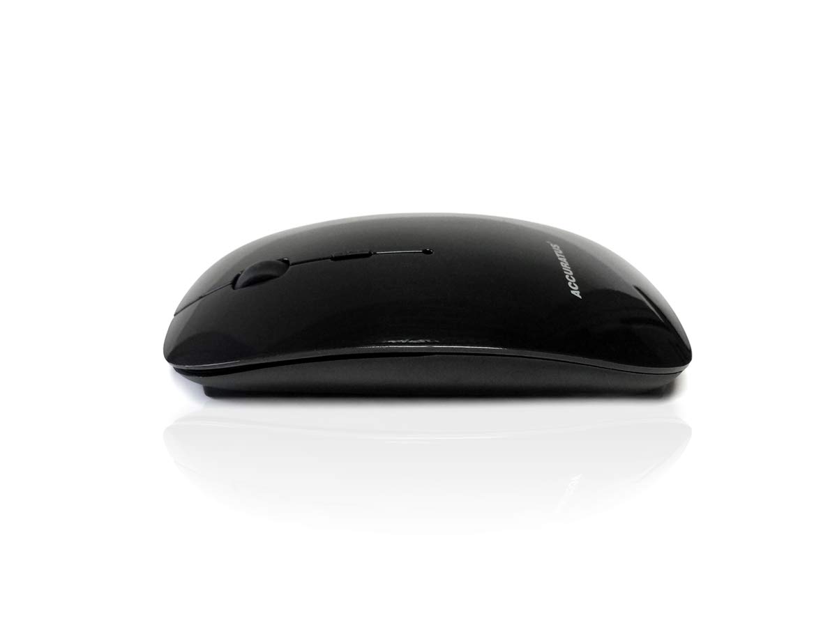 Accuratus Image RF Black - Wireless 2.4GHz RF Full Size Computer Mouse with Glossy Finish