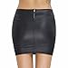 iiniim Women's Faux Leather Zipper Short Mini Skirt Night Club Dress