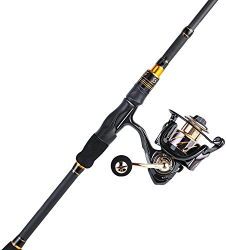 Sougayilang Teleskop-Angelrute und Rollen-Kombination, 1,8 / 2,1 M Kohlefaser-Angelruten mit 13 + 1BB glatten Spinnruten…