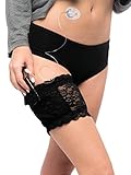 2019 Lingerie-Quality Stretch Lace Garter for Insulin Pump (Black, M)