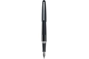 PILOT Metropolitan Collection Fountain Pen, Black Barrel, Classic Design, Medium Nib, Black Ink (91107)