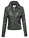 MBE Women's Faux Leather Rider Jacket With Detachable Hood