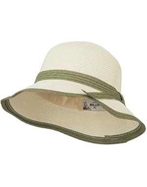 Paper Straw Trimmed Bucket Hat - Ivory Olive