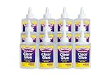 Washable Clear Liquid Glue, 4 Ounces, Set of 12, Slime, Gluing, Arts & Crafts, School Suplies, Art Supplies, Classroom Supplies, Projects, General Purpose Glue, Non Toxic Glue, Kids Glue