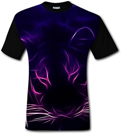 XingKongstore Tiger Face Custom Print Short Sleeve Men's T-Shirt Tee