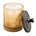 mDesign Fluted Bathroom Vanity Storage Organizer Canister Apothecary Jar for Cotton Swabs, Rounds, Balls, Makeup Sponges, Bath Salts - 3 Pack - Amber/Bronze
