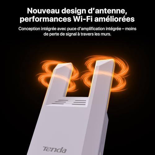 Répéteur WiFi, Amplificateur WiFi N300, WiFi Extender, WiFi Booster, 1 Port Ethernet, Couvre jusqu'à 90㎡, Compatible avec Les Box Internet, R10(Blanc)