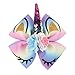 4PCS 6Inch Large Big Hair Bows Glitter Sequin Unicorn Cheer Bows Rainbow Hair Bows Alligator Hair Clips Hair Accessories for Girls Toddlers Kids Children Teens