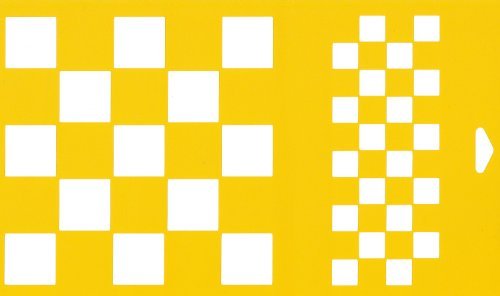 Click Here to See More Images 12†x 7†(30cm x 17.5cm) Reusable Flexible Plastic Stencil for Cake Design Decorating Wall Home Furniture Fabric Canvas Decorations Airbrush Drawing Drafting Template - Large Squares Checkers Pattern