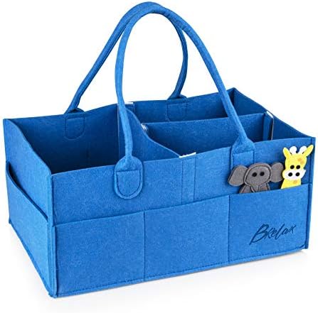 Baby Diaper Storage X-Large Blue Caddy Organizer: Changing Table and Nursery Bag