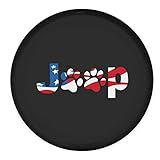 Moonet America Flag Dog Paws Spare Tire Cover Canvas Car Truck SUV Camper for Jeep Liberty Wrangler Commander Compass Grand Cherokee Size XXL R18 P285/75R17 P275/70R18 (Diameter 33inch-35inch)
