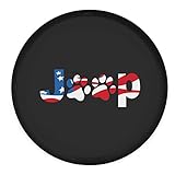 Moonet America Flag Dog Paws Spare Tire Cover