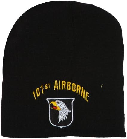 101st Airborn Black Short Beanie