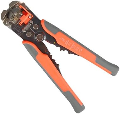 Wire Stripper Self-Adjusting Automatic Wire Stripping Tool with ProTouch Grips AWG24-10(0.2~6.0mm²) - Multi Tool Stripper, Cutter and Crimper (Orange with Gray)-by IWISS