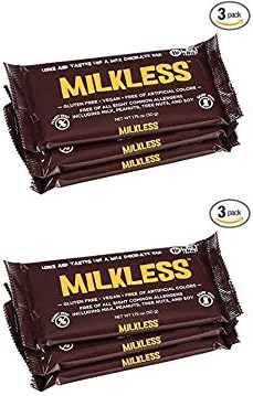Milkless Vegan Chocolate Bars (3 Pack) (2 Pack (6 Count))