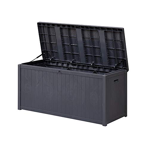 AINFOX Deck Storage Container Box, Outdoor Patio Garden Furniture