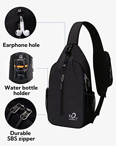 Waterfly Chest Bag, Shoulder Bag, Shoulder Bag, Small Backpack for Sports, Hiking, Cycling, Men and Women