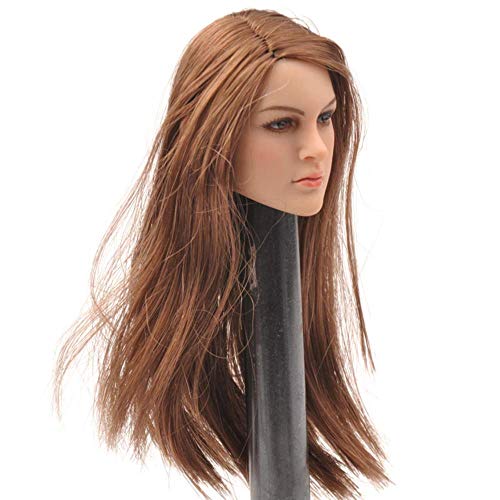 Kimi Toys 1:6 Female Head, Long Hair Girl Head Sculpt Body Dedicated Head Parts Head Model for 12" TBLeague Phicen S07C Body Figure (KT005)