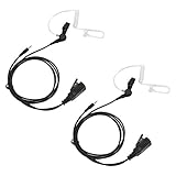 Lot 2 x Coodio Surveillance Earpiece Headset Bodyguard FBI [Covert Acoustic Tube] Mic Microphone For 1 Pin Uniden 2 Way Radio Walkie Talkie