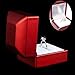 Feiuruhf Luxury Solid Cherry Polish with LED Light Single Engagement Jewelry Ring Box NEW