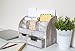 Rustic Wooden Desk Organizer for Home or Office - Mail Rack for Desktop, Tabletop, or Counter – Desk Supplies Organizer with 2 Drawers and 6 Compartments – Rustic White Workspace Organizer