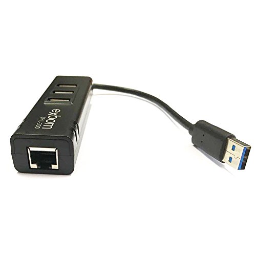 Hub USB 3.0 com 3 Portas + Adaptador USB para Lan Ethernet Gigabit Placa de Rede Externa Exbom UHL-300