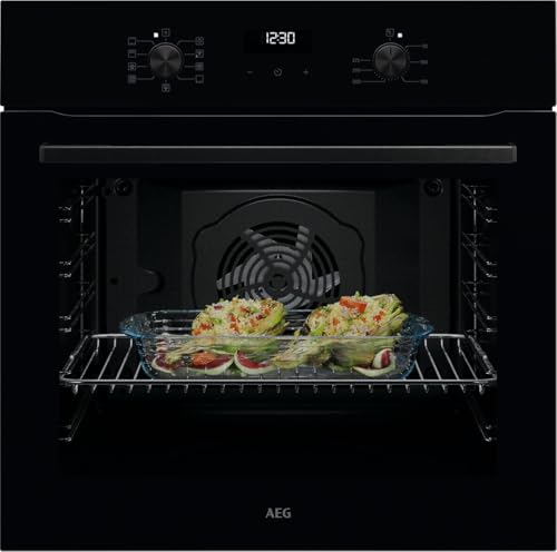 Einbaubackofen, Serie 5 mit Ringheißluft: gleichmäßige Garergebnisse auf 3 Ebenen, Reinigung mit Wasserdampf, A, Elektronikuhr mit Timerfunktionen, Grillfunktion, Schwarz, TU5AB20WSK