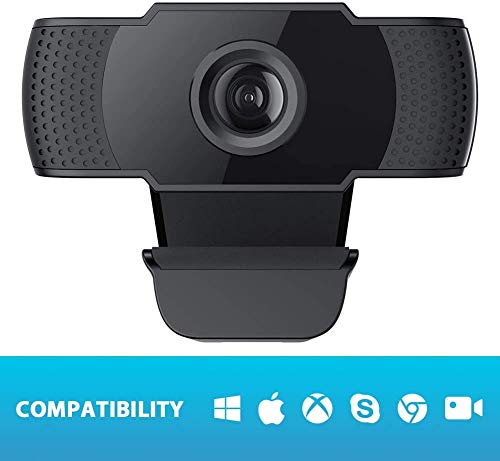 Webcam with Microphone, 1080P HD Webcam Streaming Computer Web Camera for Online Teaching/Business Meeting, Plug and Play Face Camera with Auto Focus for PC Desktop Laptop
