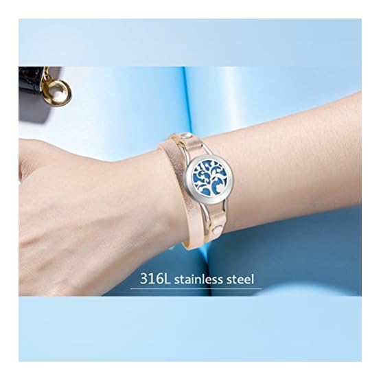 Essential-Oil-Diffuser-BraceletStainless-Steel-Aromatherapy-Locket-Bracelets-Leather-Band-with-8-Color-PadsGirl-Women-Jewelry-Gifts-for-Mom Essential-Oil-Diffuser-BraceletStainless-Steel-Aromatherapy-Locket-Bracelets-Leather-Band-with-8-Color-PadsGirl-Women-Jewelry-Gifts-for-Mom