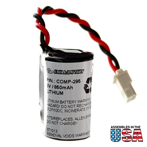Exell 3V 850mAh PLC Lithium Battery Replaces Allen Bradley 1763BA MICROLOGIX 1100 Dantona COMP-295 Energy+ PLC Lithium-295 FAST USA SHIP