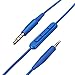 Sqrmekoko Replacement Inline Mic Remote Volume Control Audio Cable Cord Line for Bose SoundTrue Soundlink QC25 QC35 OE2 Headphoes with Iphone devices(Blue MIC)