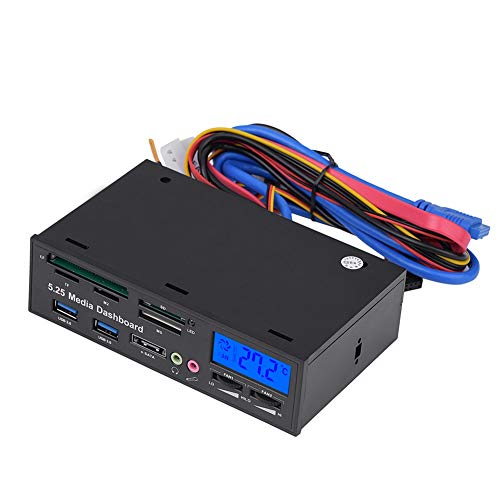 Yosoo Health Gear Media Dashboard 5.25 Inch, Multifuntion Media Dashboard Front Panel 2 USB 3.0