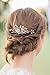 SWEETV Bridal Hair Comb Rhinestone Wedding Hair Accessories Pearl Hair Clip for Bride Bridesmaid, Rose Gold