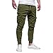 WOCACHI Mens Cargo Jogger Pants Twill Chino Drawstring Elastic Sports Trousers