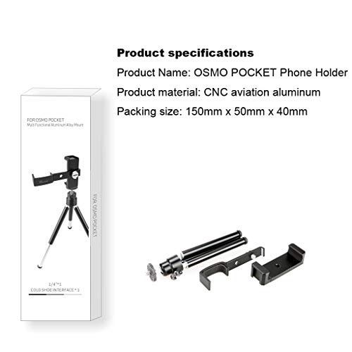 for DJI Osmo Pocket Handheld Cam Accessories Multifunction Tripod Mount Stand Phone Holder (Black)