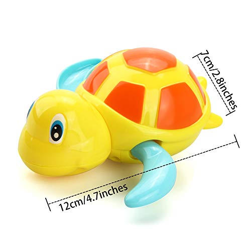VCOSTORE 3 Pcs Bath Swimming Wind Up Toys for Baby Toddlers, Cute Turtle Baby Bathtub Floating Water Bathing Pool Fun Toys for Boys Girls