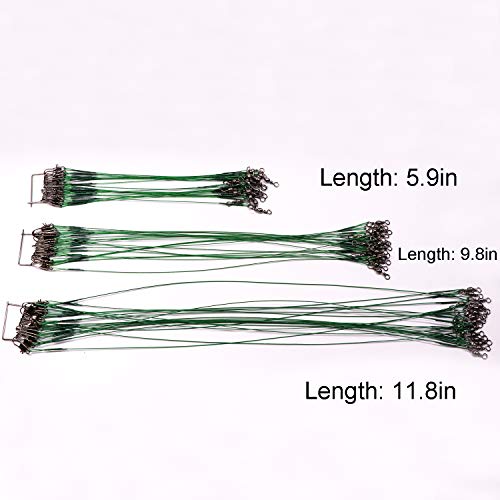 SUPERTHEO Fishing Stainless Steel Wire Leaders with Swivels and Snaps, High-Strength Fishing Line Leaders (Wire Set-60PCS-13LBS/20LBS/22LBS) - Thumbnail 4
