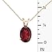 14k Yellow Gold Oval Large 6x8 mm Garnet Pendant with 18