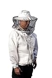 Pro-Breeze Ventilated Beekeeping Jacket For Men/Women By Forest Beekeeping Supply | Round Vented Apiary Jacket W/Veil Hood For Beginner/Commercial Beekeepers | Brass Zippers and Thumb Straps (X-LARGE)