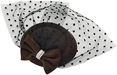Fascinators Hats for Women Pillbox Veil Kentucky Derby Cocktail Tea Party Wedding Church Bowler Headband Hair Clip 2 Pack