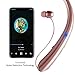 Bluetooth Neckband Retractable Headphones, Wireless Sweatproof Sports Headset Earbuds In ear Stereo Noise Cancelling Earphone with Mic for iPhone X/8/7/6 and Android by Ashipher (Gold)