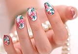 Nail Polish Art Strips 18 Wraps Decal DIY Manicure Pedicure Flower Design Pattern Wedding Bachelorette Prom Party