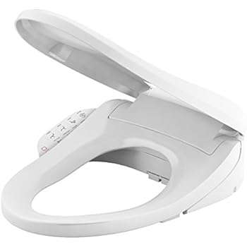 KOHLER K-8298-0 C3 155 Elongated Warm Water Bidet Toilet Seat, White with Quiet-Close Lid and Seat, Automatic Deodorization, Self-Cleaning Wand, Adjustable Water Pressure, Nightlight, Heated Seat