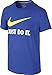 NIKE Boys' Just Do It Swoosh Tee, Game Royal/Volt, Medium