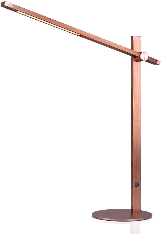 CRIOO LED Bedside Reading Lamp,Eye-Caring Bedroom Desk Lamps,Touch Dimming,Nightlight,Aluminum Alloy Metal,Portable Minimalist Office Table Light for Studying Computer and Hobby (Gold): Home Improvement